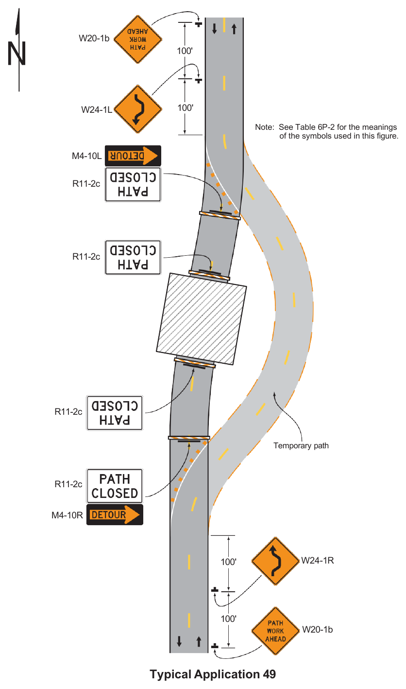 Figure 6P-49. Shared-Use Path Closure with a Diversion (TA-49)