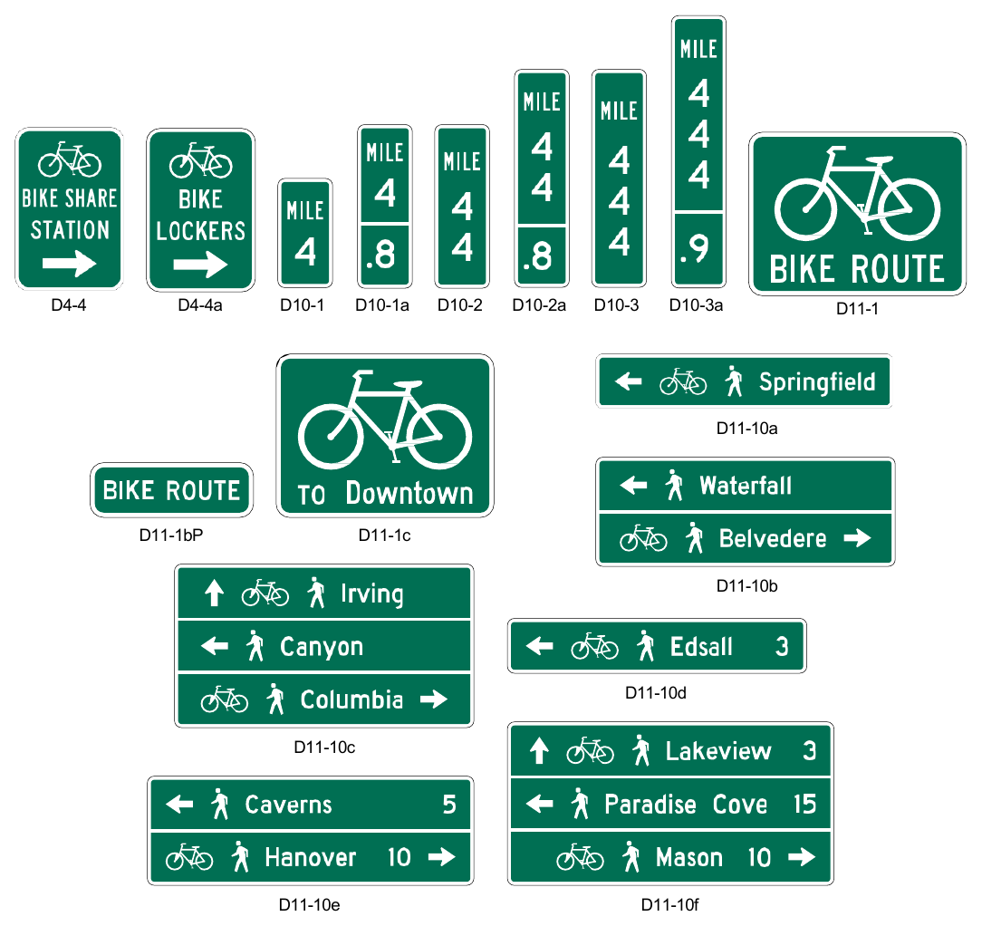 Figure 9D-1. Guide Signs and Plaques for Bicycle Facilities (Sheet 2 of 3)