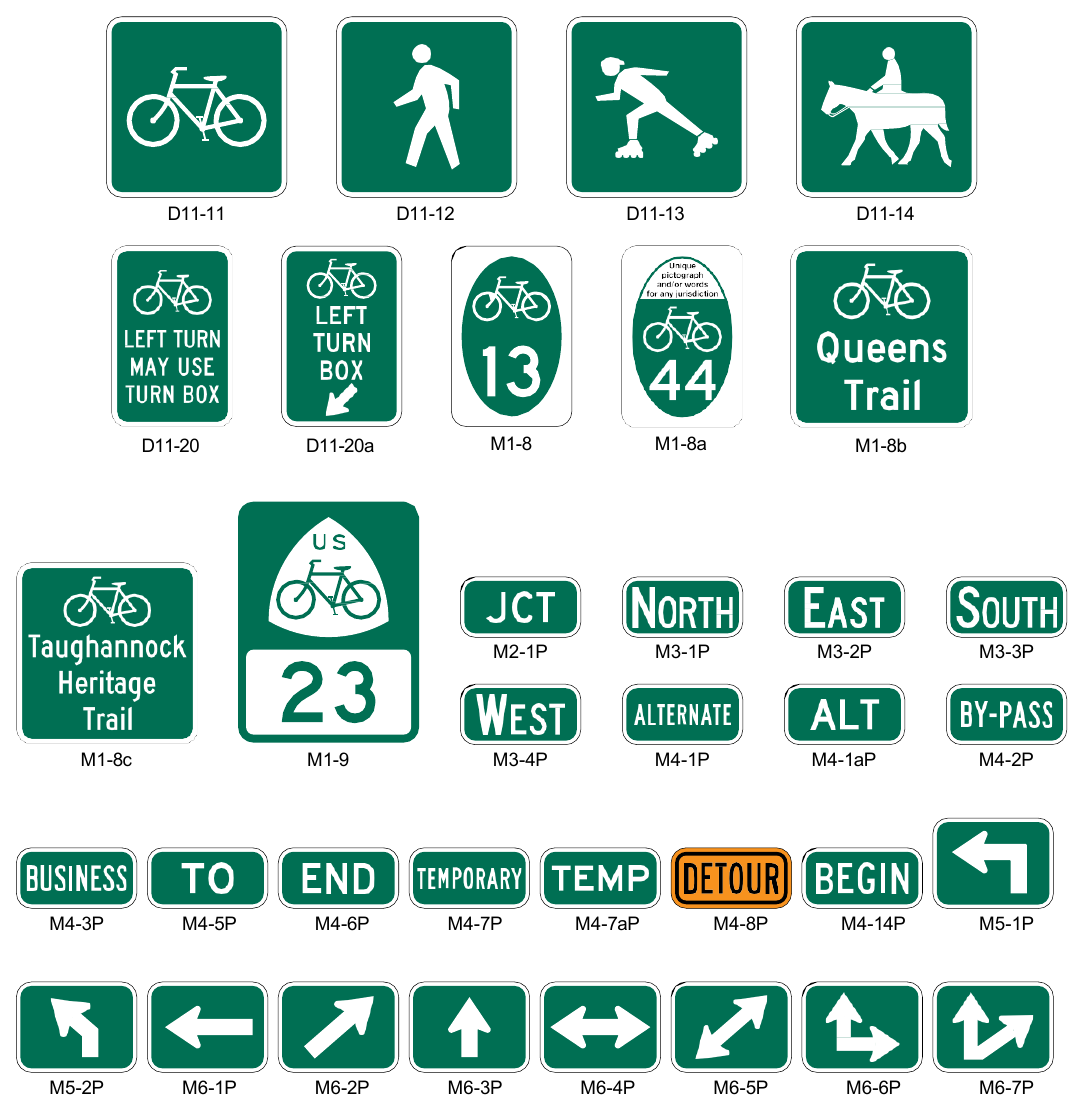 Figure 9D-1. Guide Signs and Plaques for Bicycle Facilities (Sheet 3 of 3)