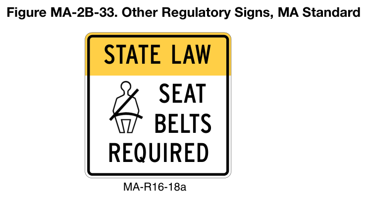 Figure MA-2B-33. Other Regulatory Signs, MA Standard
