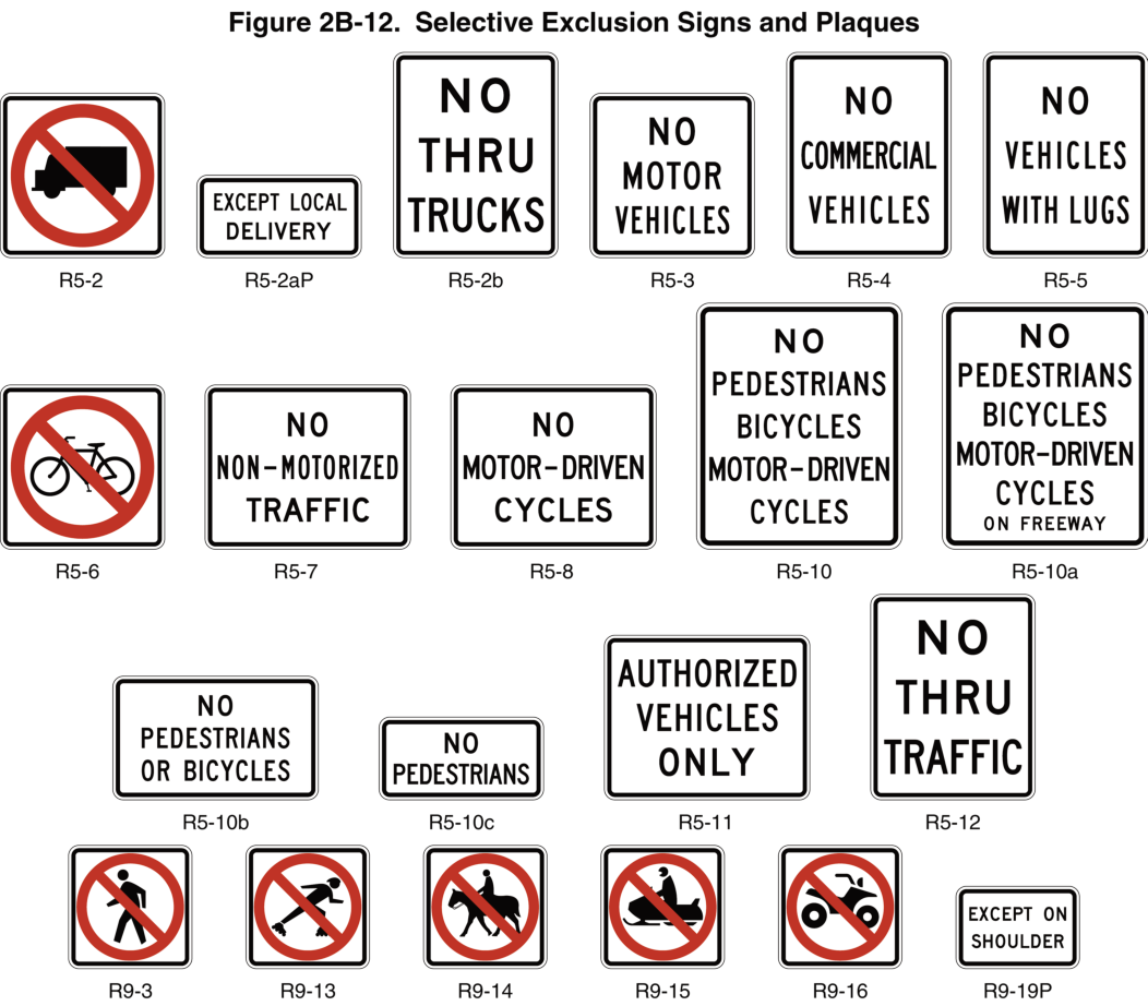 Figure 2B-12. Selective Exclusion Signs and Plaques