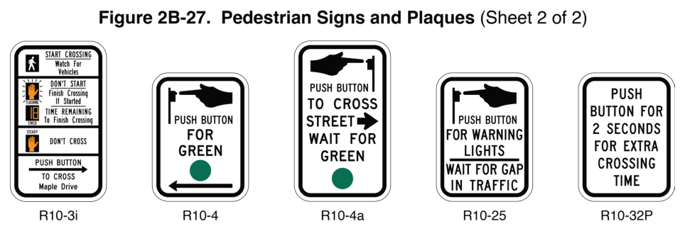 Figure 2B-27. Pedestrian Signs and Plaques (Sheet 2 of 2)