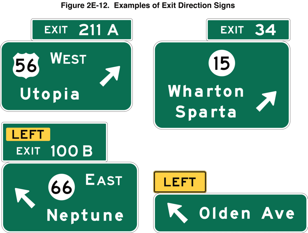 Figure 2E-12. Examples of Exit Direction Signs