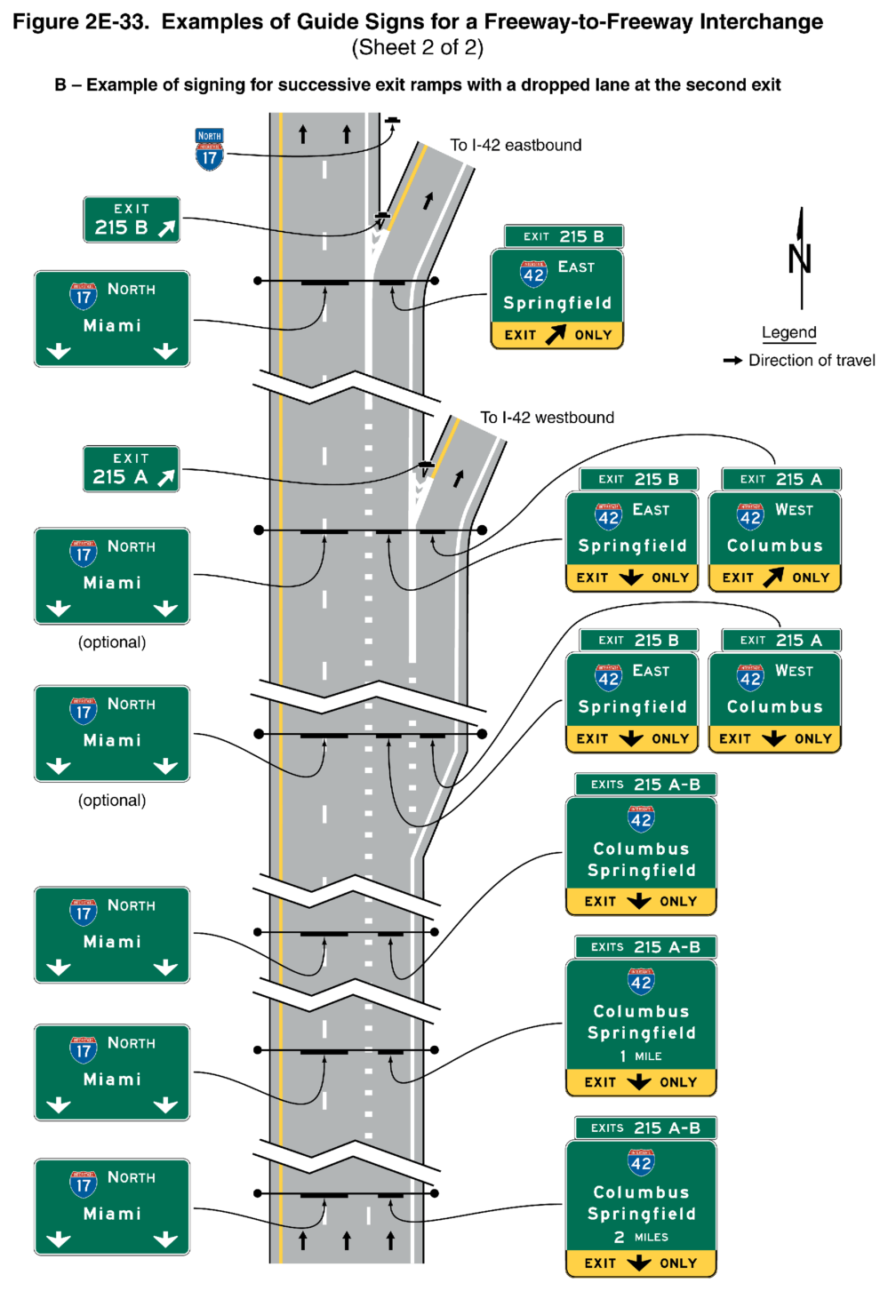 Figure 2E-33. Examples of Guide Signs for a Freeway-to-Freeway Interchange (Sheet 2 of 2)