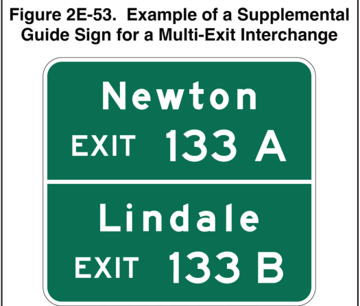 Figure 2E-53. Example of a Supplemental Guide Sign for a Multi-Exit Interchange