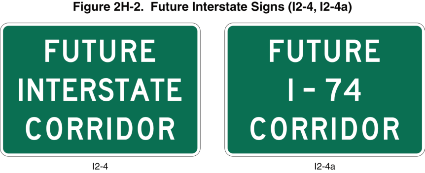 Figure 2H-2. Future Interstate Signs (I2-4, I2-4a)