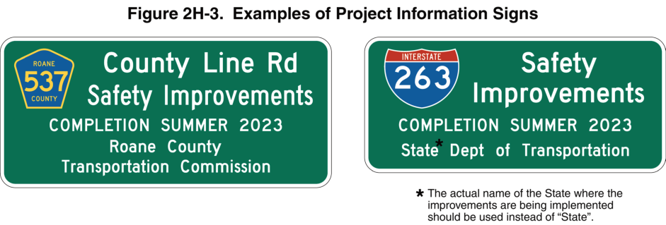 Figure 2H-3. Examples of Project Information Signs