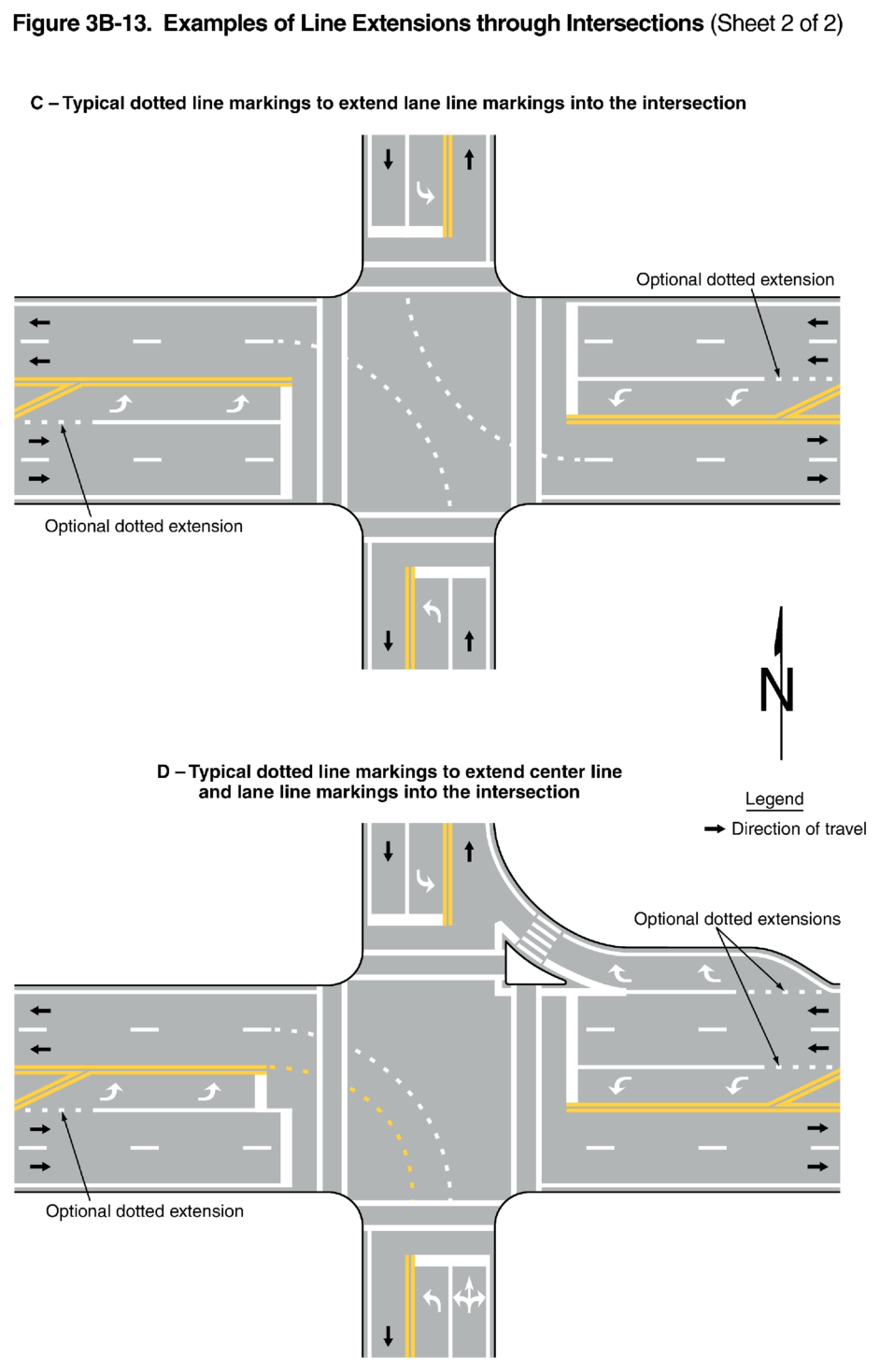 Figure 3B-13. Examples of Line Extensions through Intersections (Sheet 2 of 2)