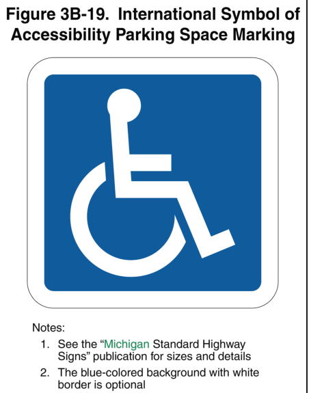 Figure 3B-19. International Symbol of Accessibility Parking Space Marking