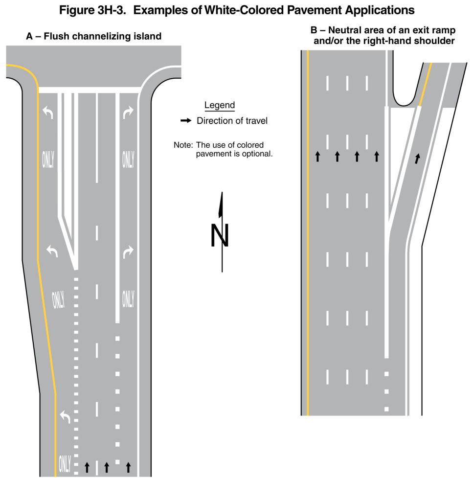 Figure 3H-3. Examples of White-Colored Pavement Applications