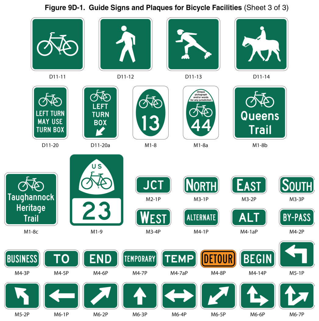 Figure 9D-1. Guide Signs and Plaques for Bicycle Facilities (Sheet 3 of 3)