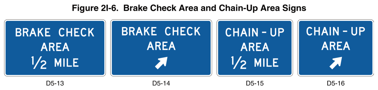 Figure 2I-6. Brake Check Area and Chain-Up Area Signs