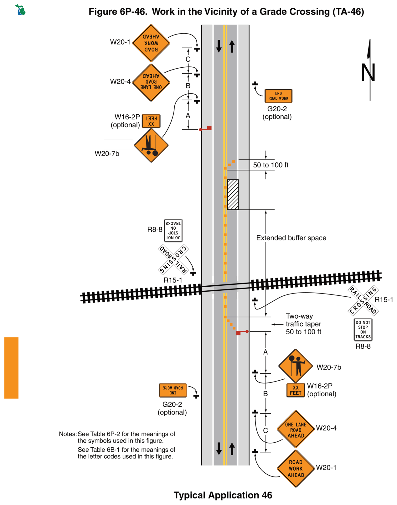 Figure 6P-46. Work in the Vicinity of a Grade Crossing (TA-46)