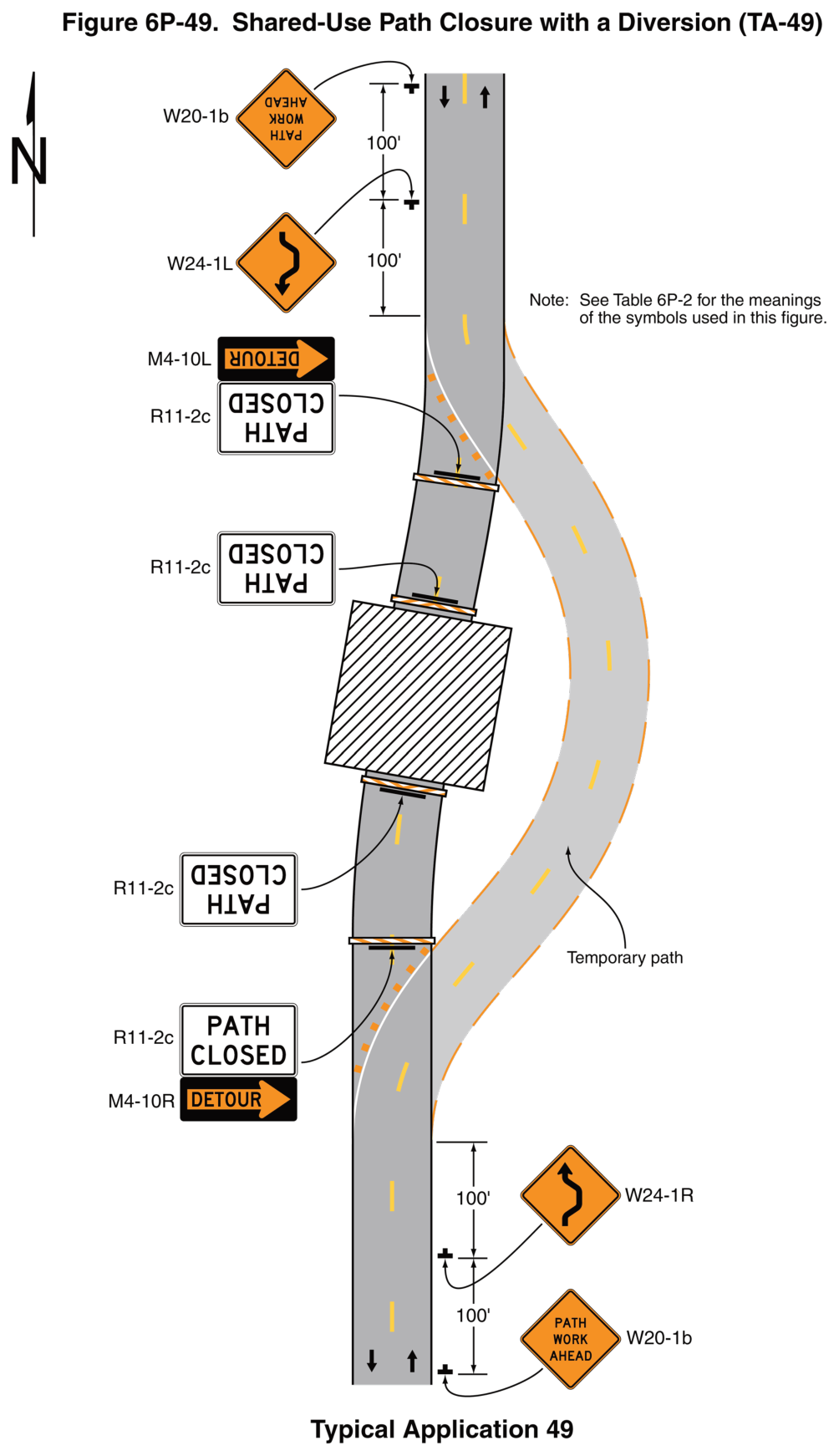 Figure 6P-49. Shared-Use Path Closure with a Diversion (TA-49)