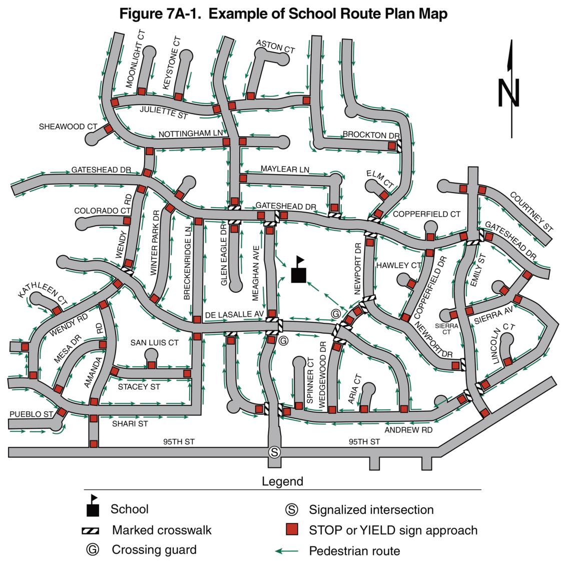 Figure 7A-1. Example of School Route Plan Map