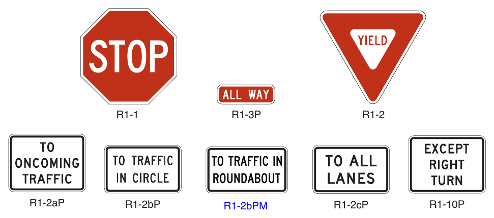 Figure 2B-1. STOP and YIELD Signs and Plaques