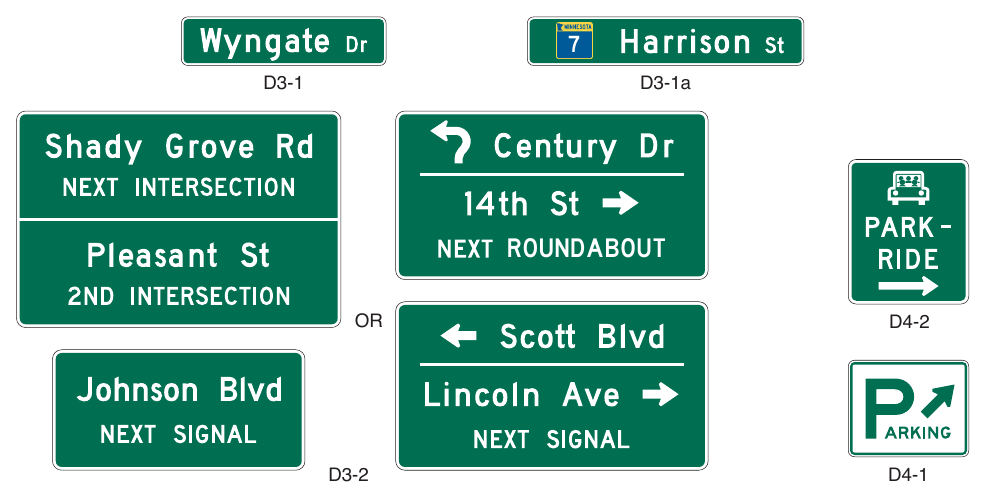 Figure 2D-14. Street Name and Parking Signs
