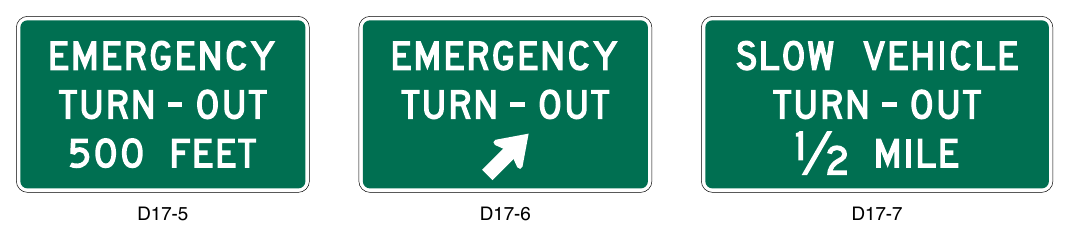 Figure 2D-28. Emergency and Slow Vehicle Turn-Out Signs