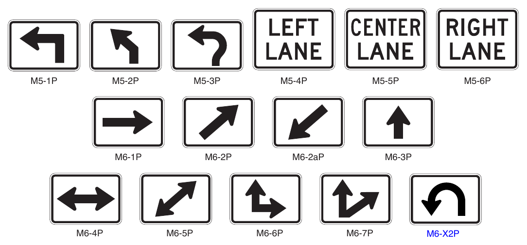 Figure 2D-6. Advance Turn and Directional Arrow Auxiliary Plaques