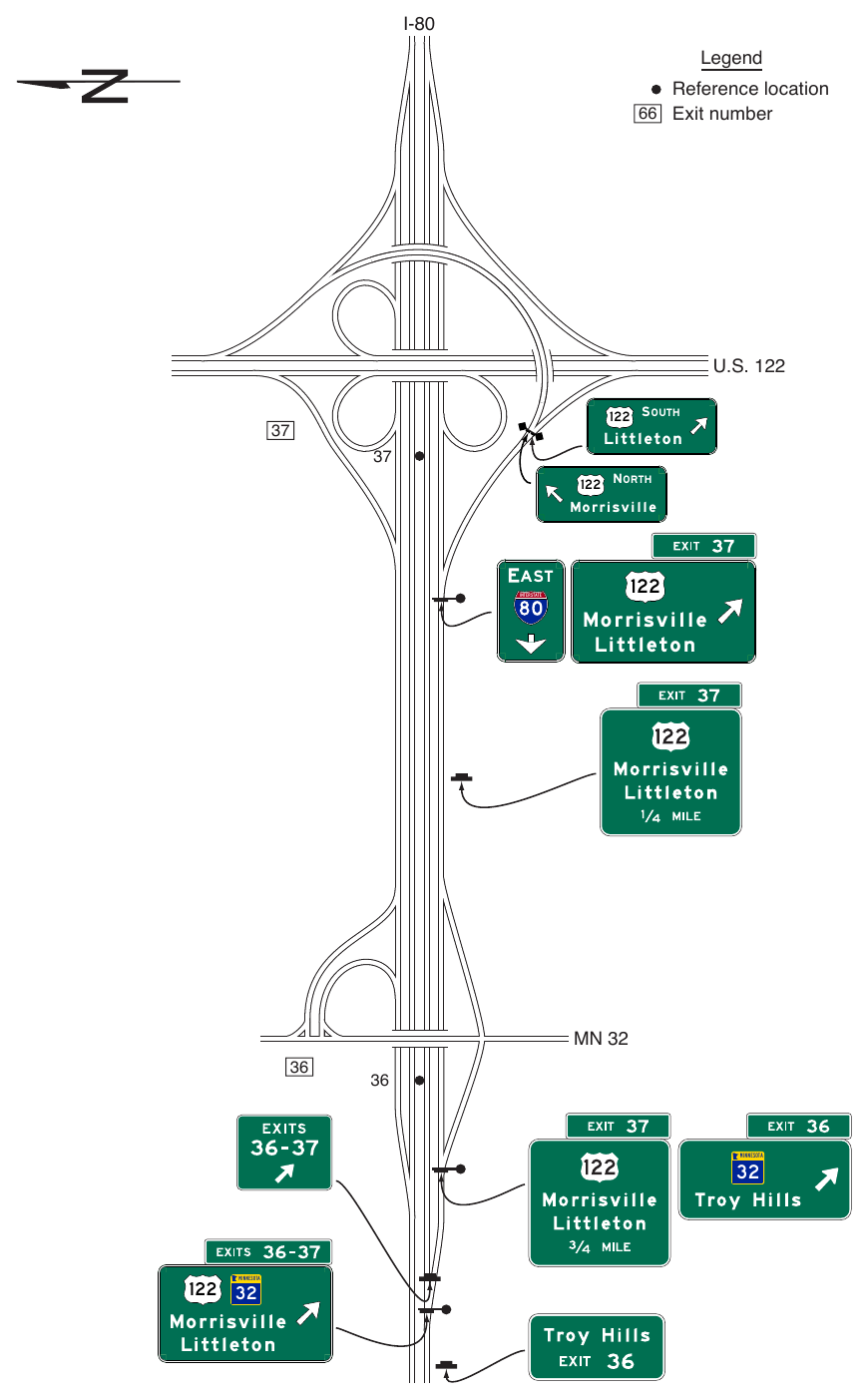 Figure 2E-32. Examples of Guide Signs for Successive Interchanges with Collector-Distributor Roadways (Sheet 1 of 2)