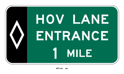 Figure 2G-5. Example of an Overhead Advance Guide Sign for a Preferential Lane Entrance
