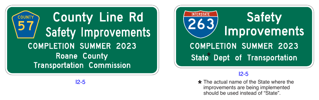 Figure 2H-3. Examples of Project Information Signs