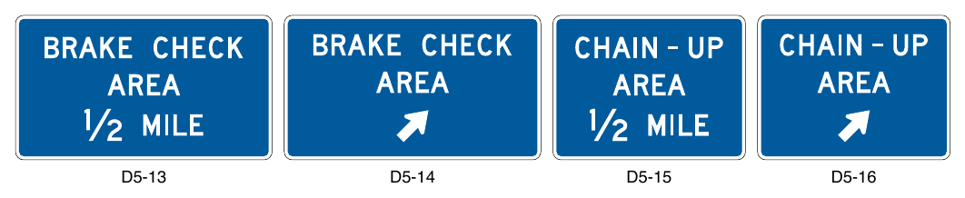 Figure 2I-6. Brake Check Area and Chain-Up Area Signs