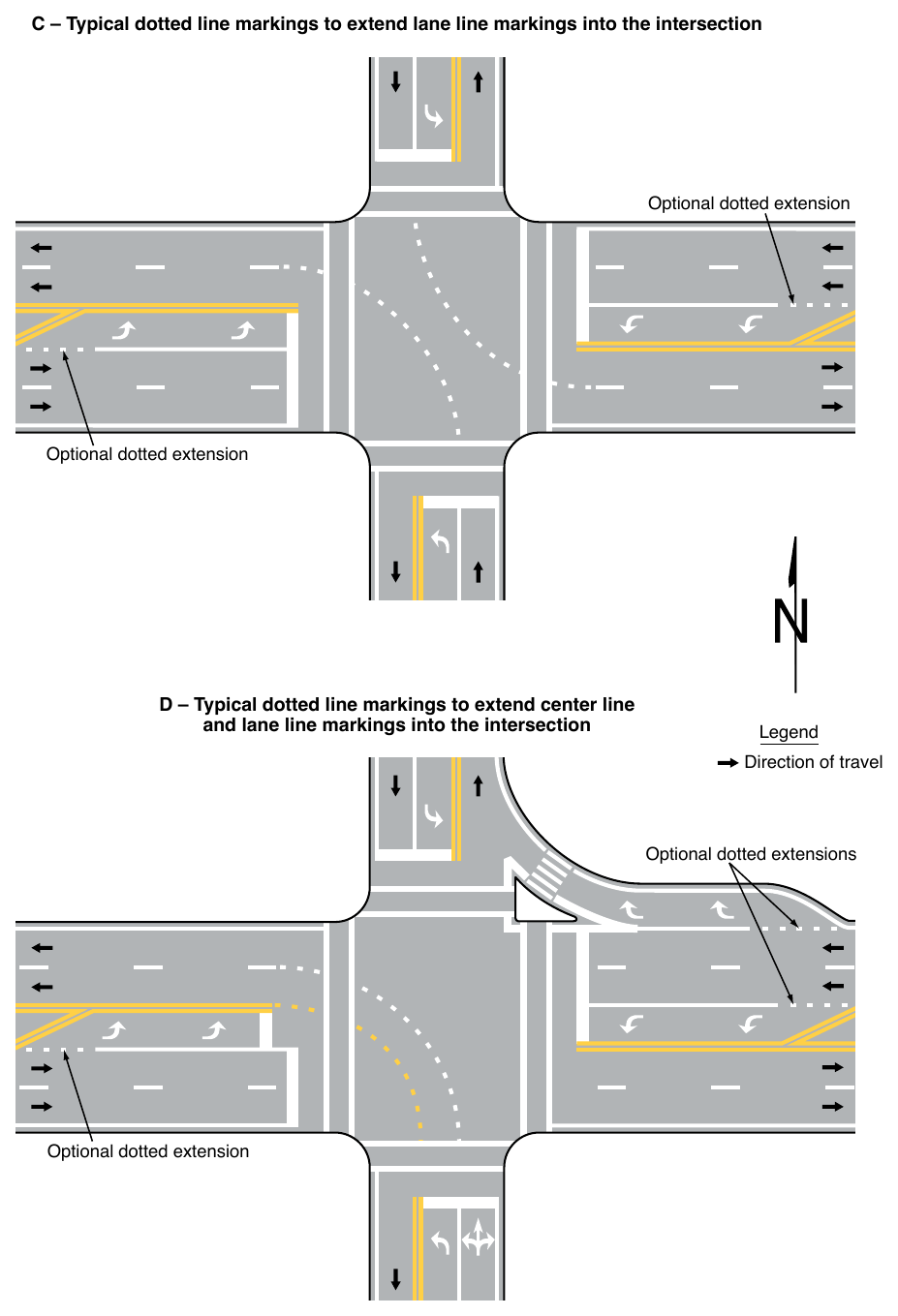 Figure 3B-13. Examples of Line Extensions through Intersections (Sheet 2 of 2)