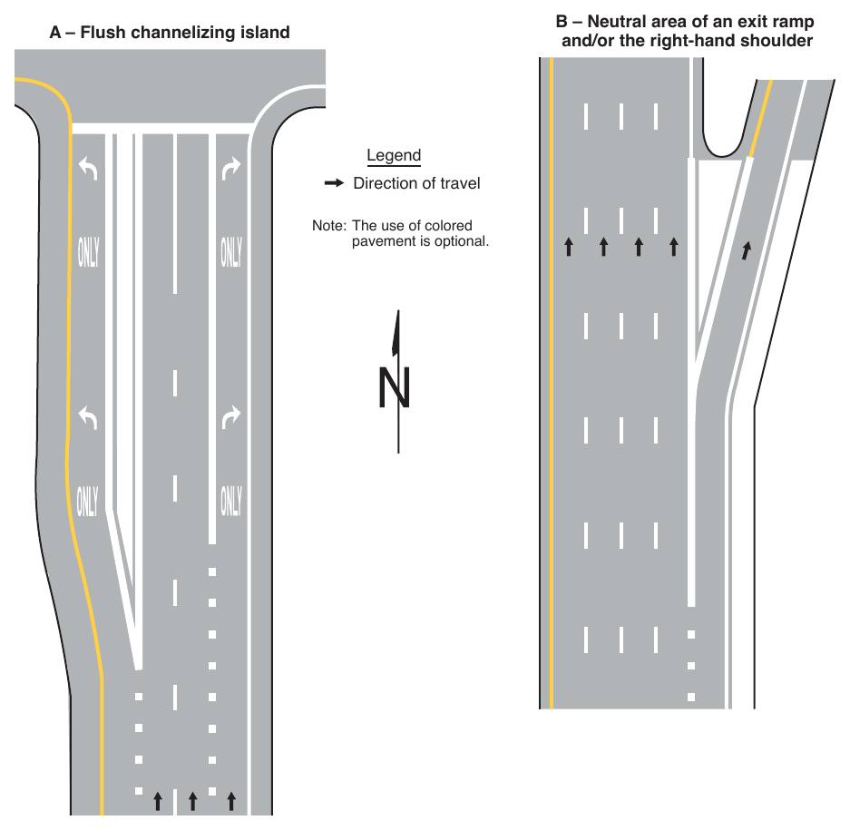 Figure 3H-3. Examples of White-Colored Pavement Applications