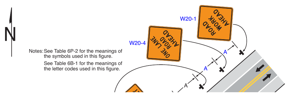 Figure 6P-10. Lane Closure on a Two-Lane Road Using Flaggers (TA-10)