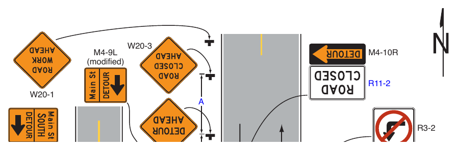Figure 6P-19. Detour for One Travel Direction (TA-19)