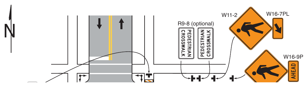 Figure 6P-29. Crosswalk Closures and Pedestrian Detours (TA-29)