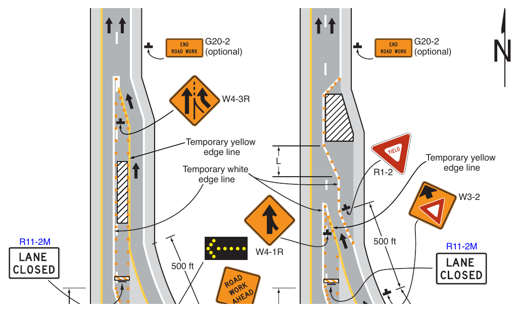 Figure 6P-44. Work in the Vicinity of an Entrance Ramp (TA-44)