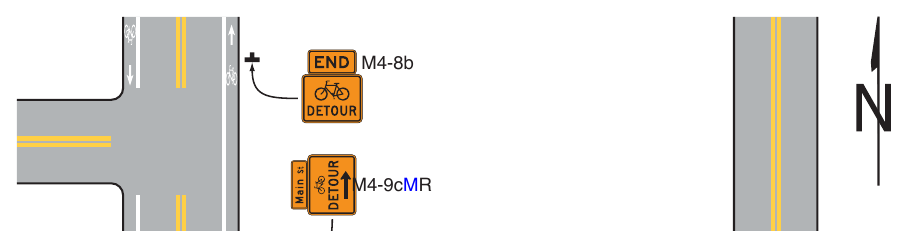 Figure 6P-48. Bicycle Lane Closure with an On-Road Detour (TA-48)