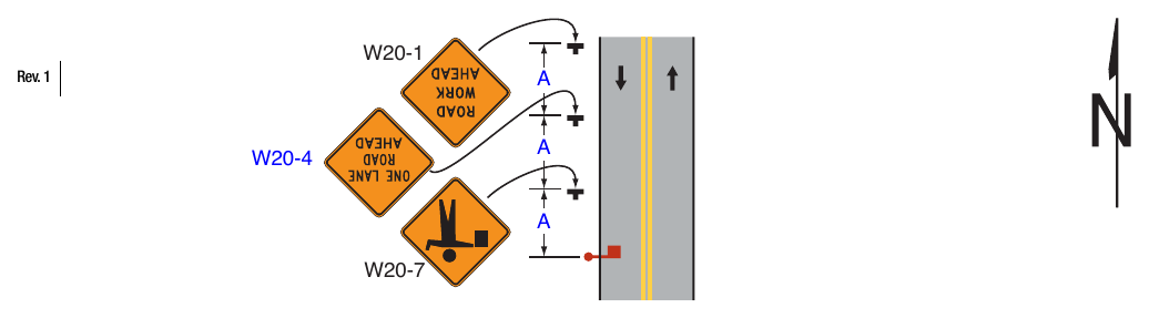 Figure 6P-52. Short-Term or Short-Duration Work in a Circular Intersection (TA-52)