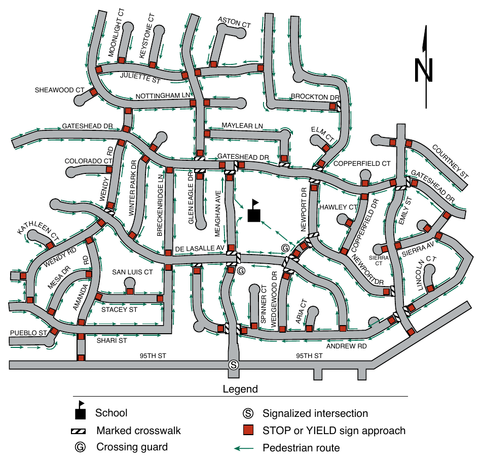 Figure 7A-1. Example of School Route Plan Map