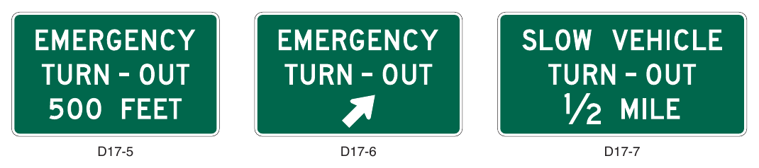 Figure 2D-28. Emergency and Slow Vehicle Turn-Out Signs