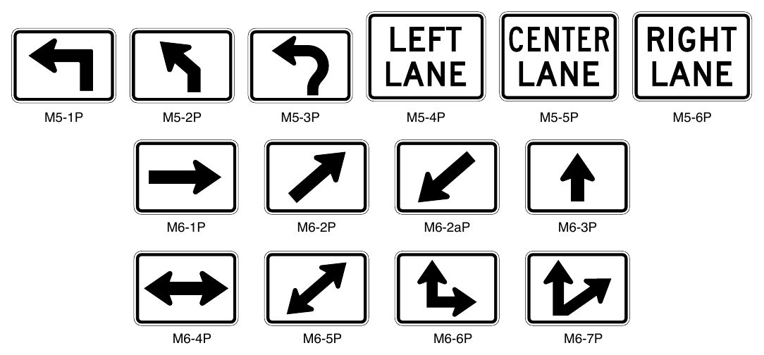 Figure 2D-6. Advance Turn and Directional Arrow Auxiliary Plaques