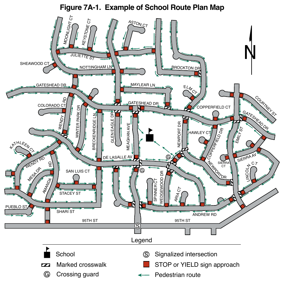 Figure 7A-1. Example of School Route Plan Map