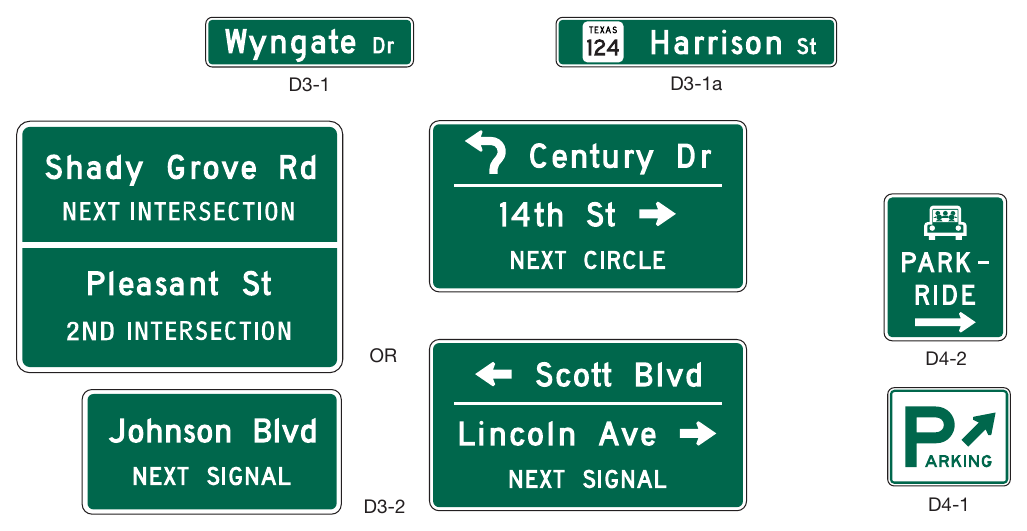 Figure 2D-14. Street Name and Parking Signs