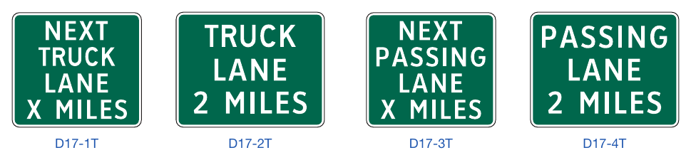 Figure 2D-25. Truck and Passing Lane Signs