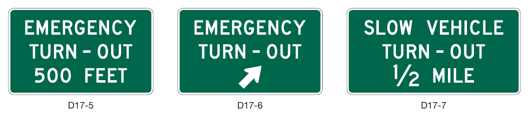 Figure 2D-28. Emergency and Slow Vehicle Turn-Out Signs
