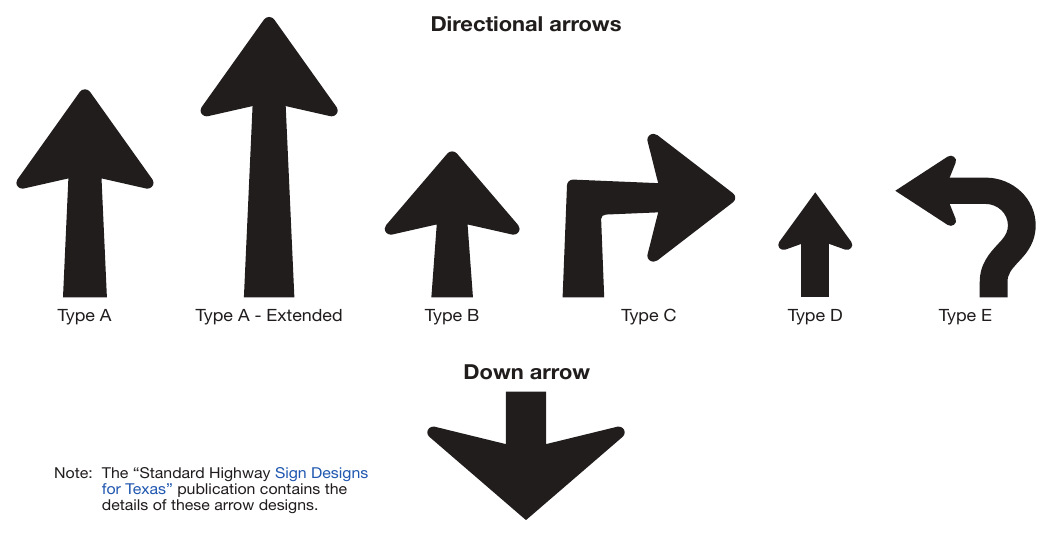 Figure 2D-3. Arrows for Use on Guide Signs