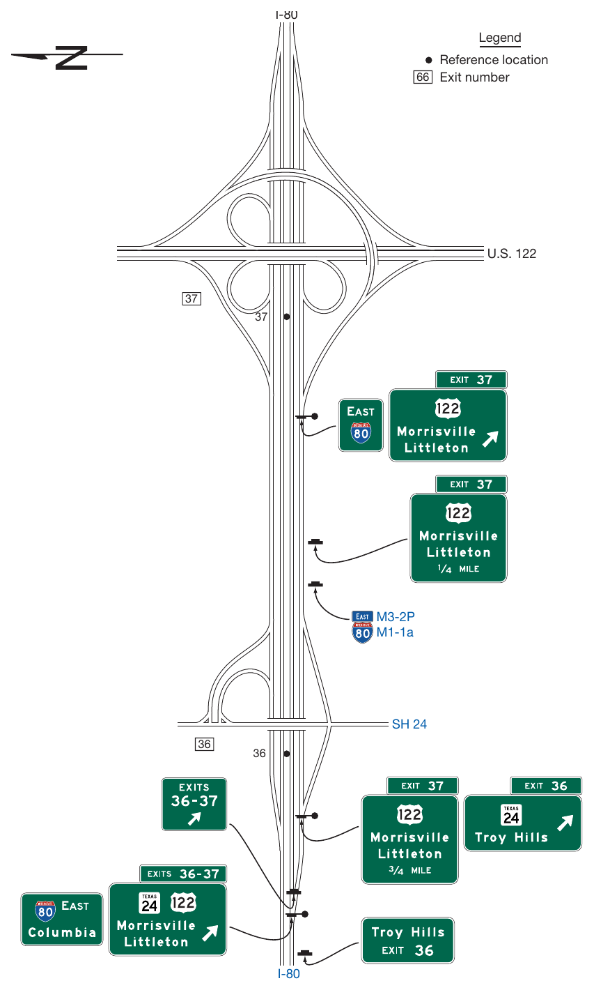 Figure 2E-32. Examples of Guide Signs for Successive Interchanges with Collector-Distributor Roadways (Sheet 1 of 2)