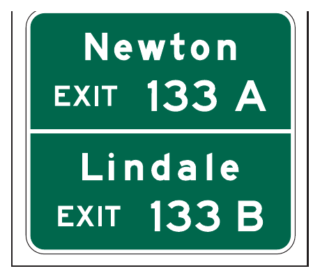Figure 2E-53. Example of a Supplemental Guide Sign for a Multi-Exit Interchange
