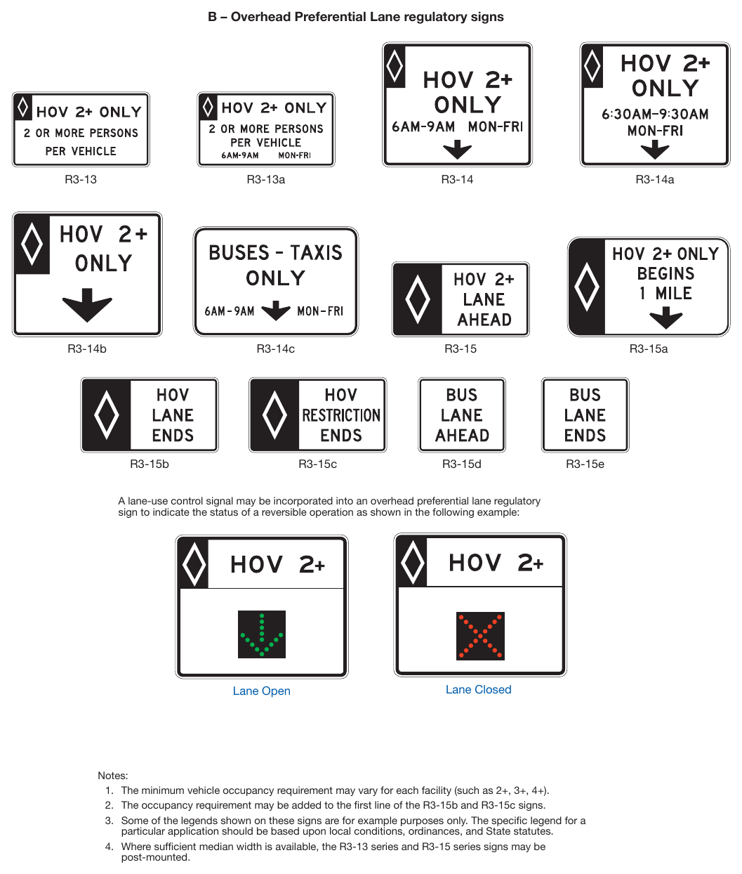Figure 2G-1. Preferential Lane Regulatory Signs and Plaque (Sheet 2 of 2)