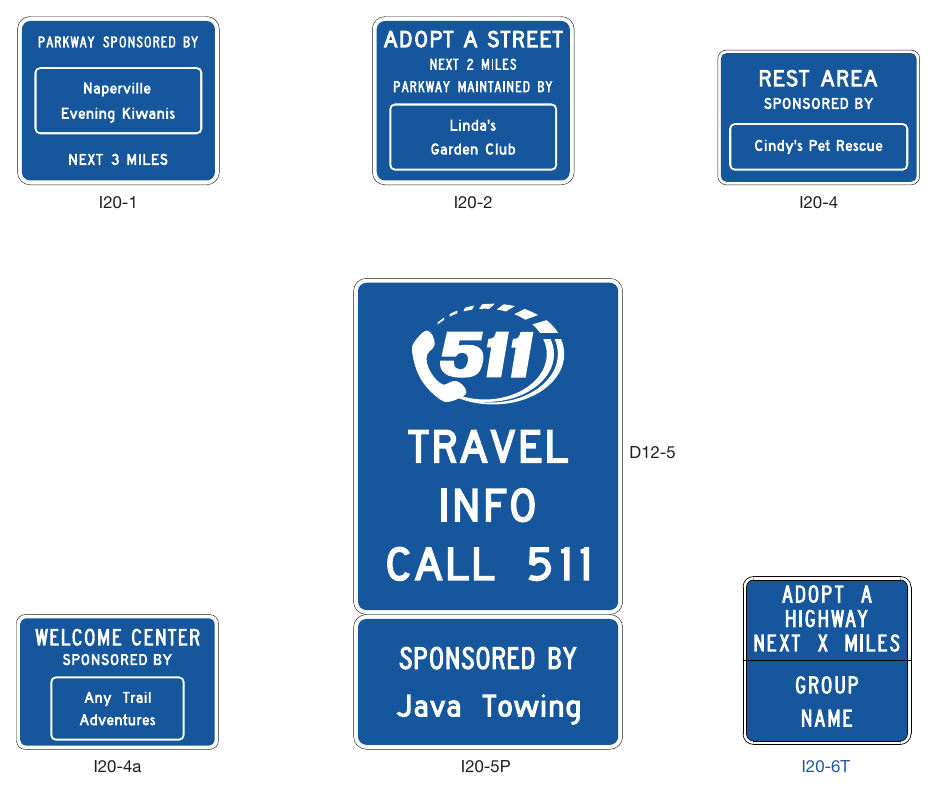 Figure 2H-8. Examples of Acknowledgment Sign Designs