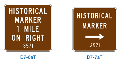 Figure 2M-10A. (TX) Historical Marker Guide Signs