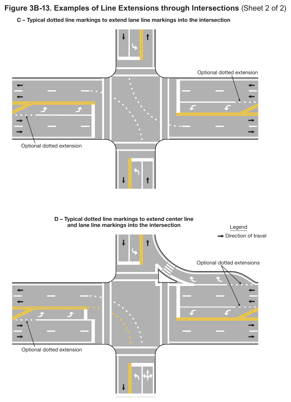 Figure 3B-13. Examples of Line Extensions through Intersections (Sheet 2 of 2)
