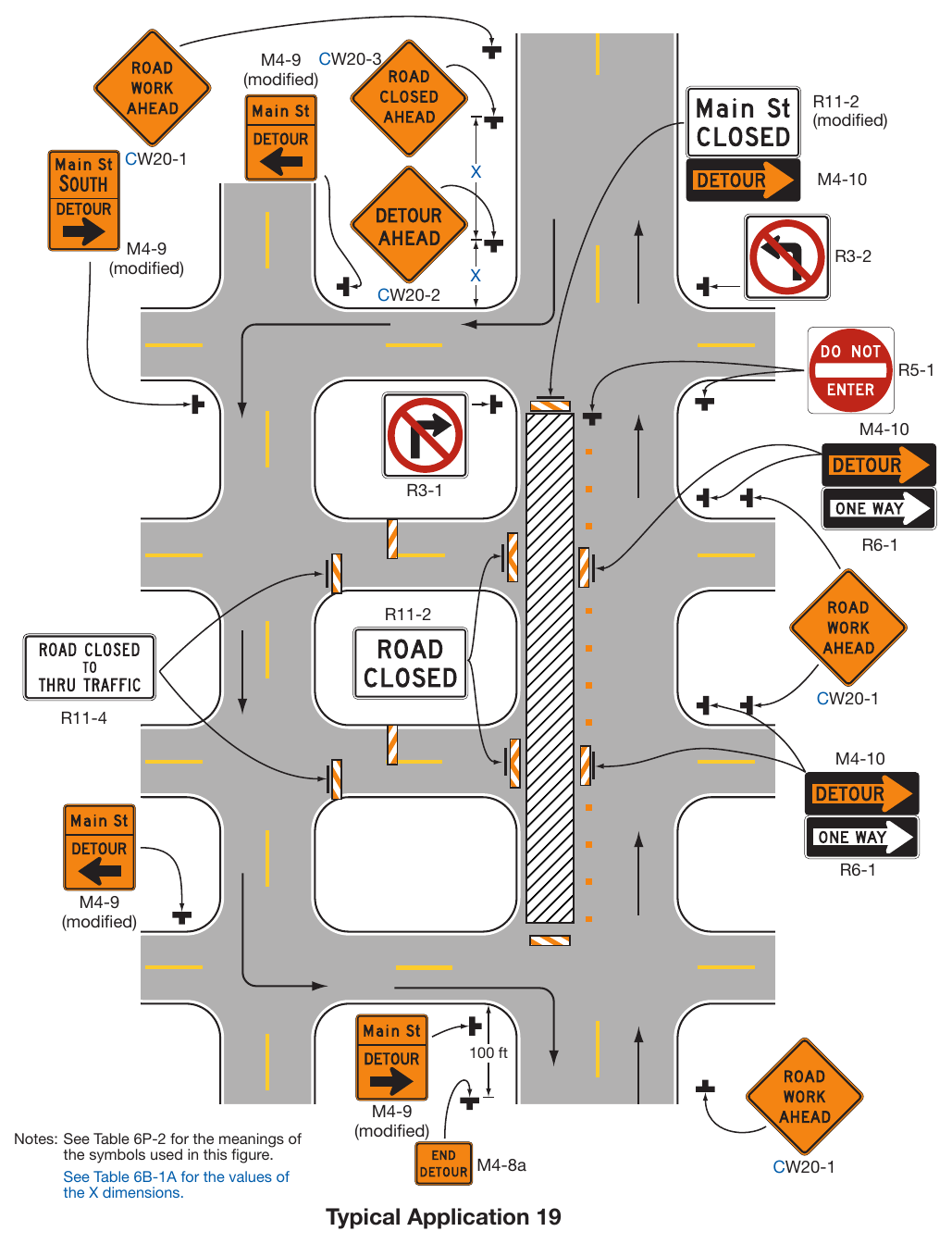 Figure 6P-19. Detour for One Travel Direction (TA-19)